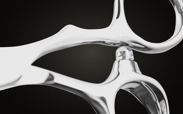 Macro of the ergonomic offset handle on the Chromium ATS-314 cutting shear, on onyx