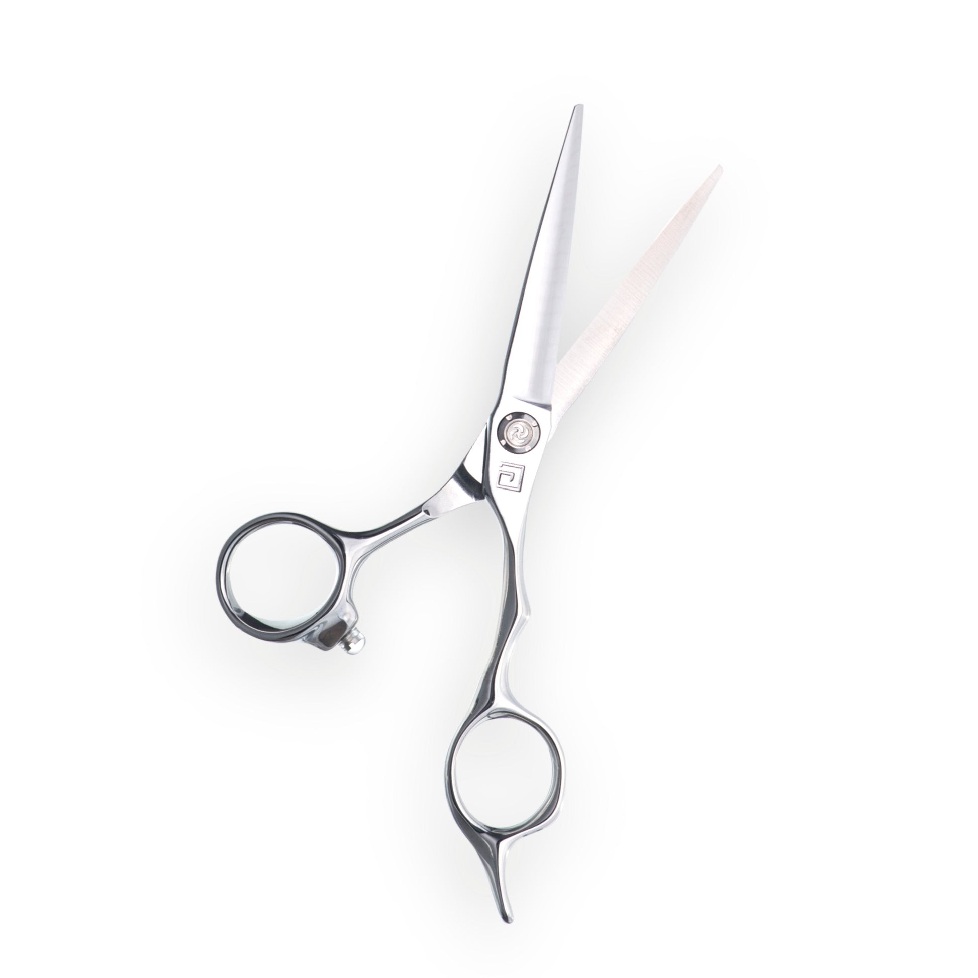 Japanese ATS-314 steel cutting shear with blades open showing hand-honed convex edge